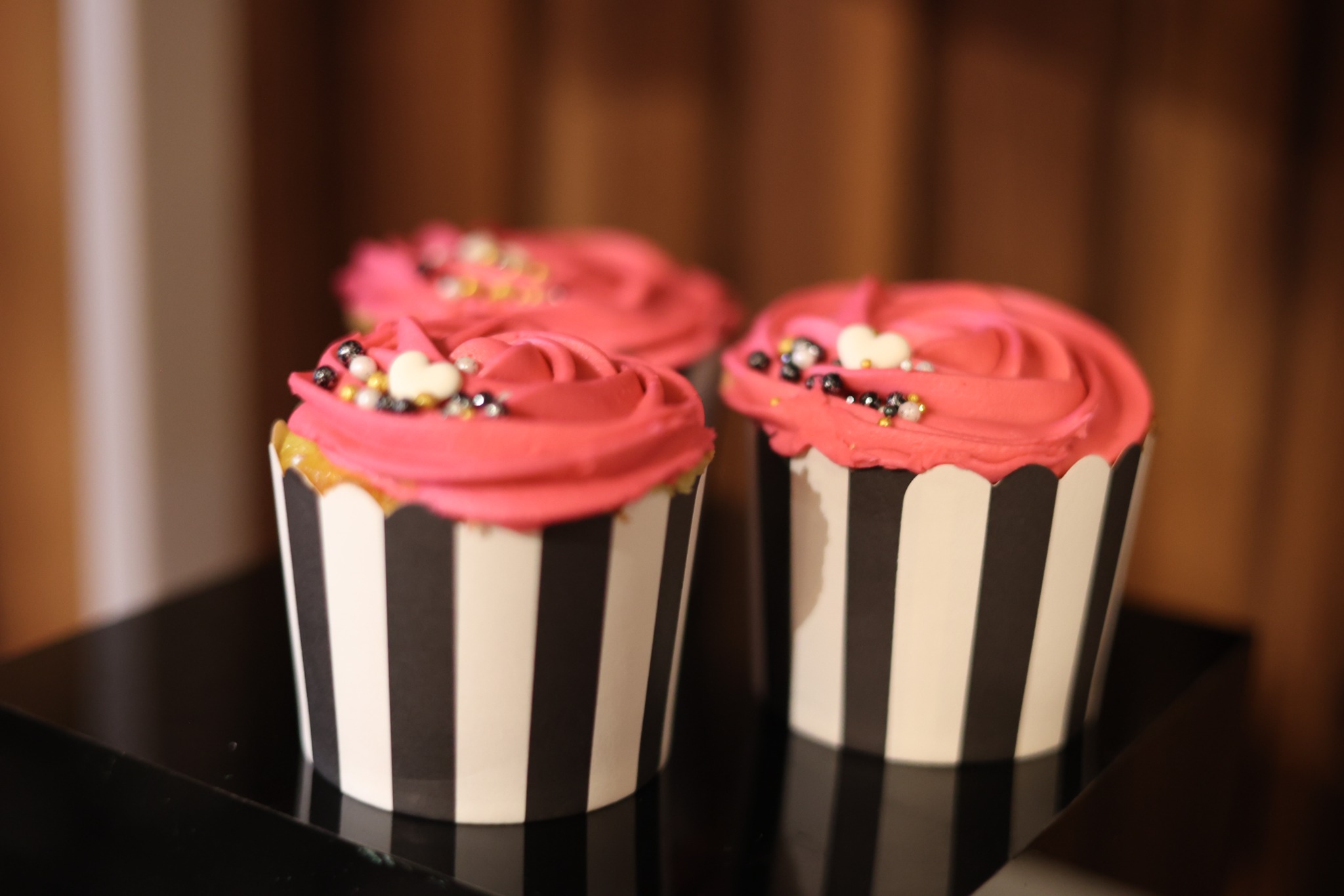 Custom cupcakes with frosting and decorative details